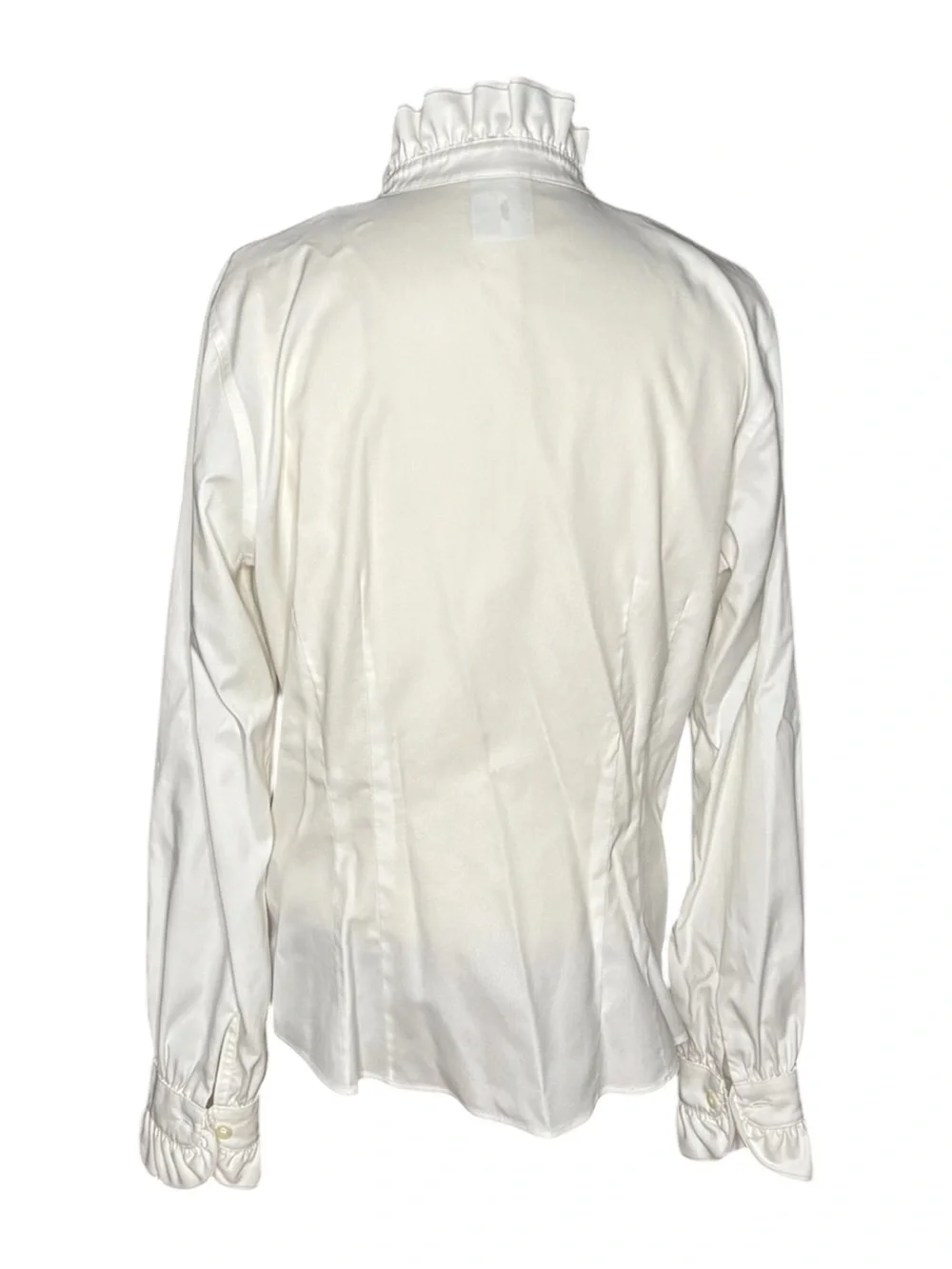 Brooks Brothers White Ruffle Neck Button Down Blouse - Picture 3 of 6
